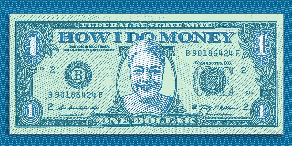 A dollar bill with the image of DD Wood